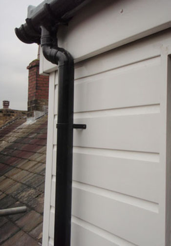 Downpipe and new cladding detail 